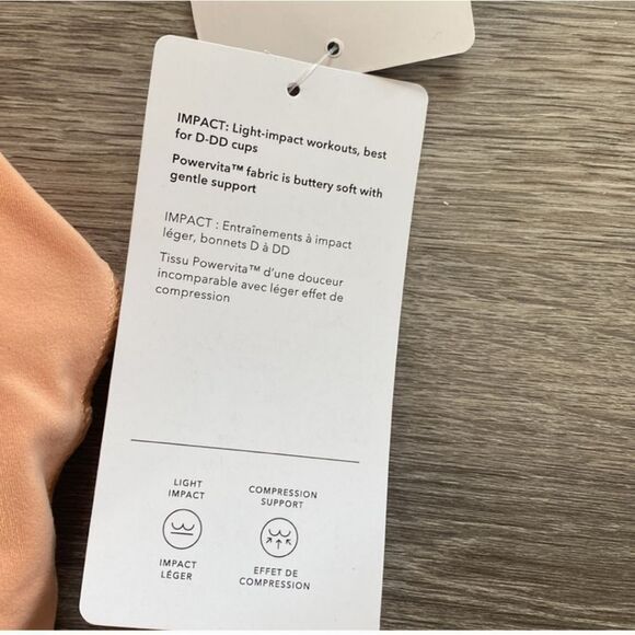 NWT Athleta Conscious Crop Cut Out Bra D-DD "Bright Peach" - Picture 10 of 12